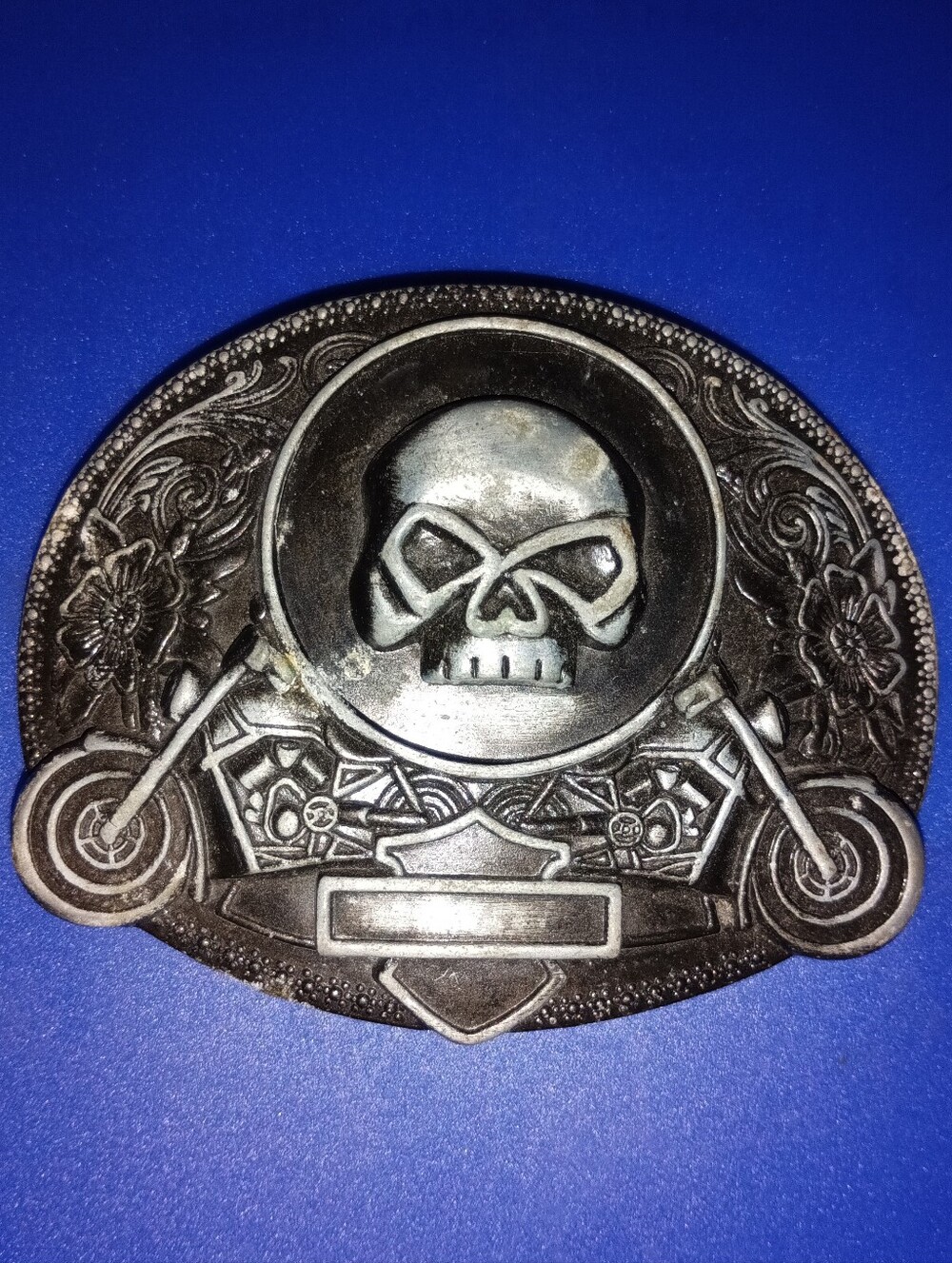Skull Cowboy Motorcycle Belt Buckle Western Biker Gothic Rocker